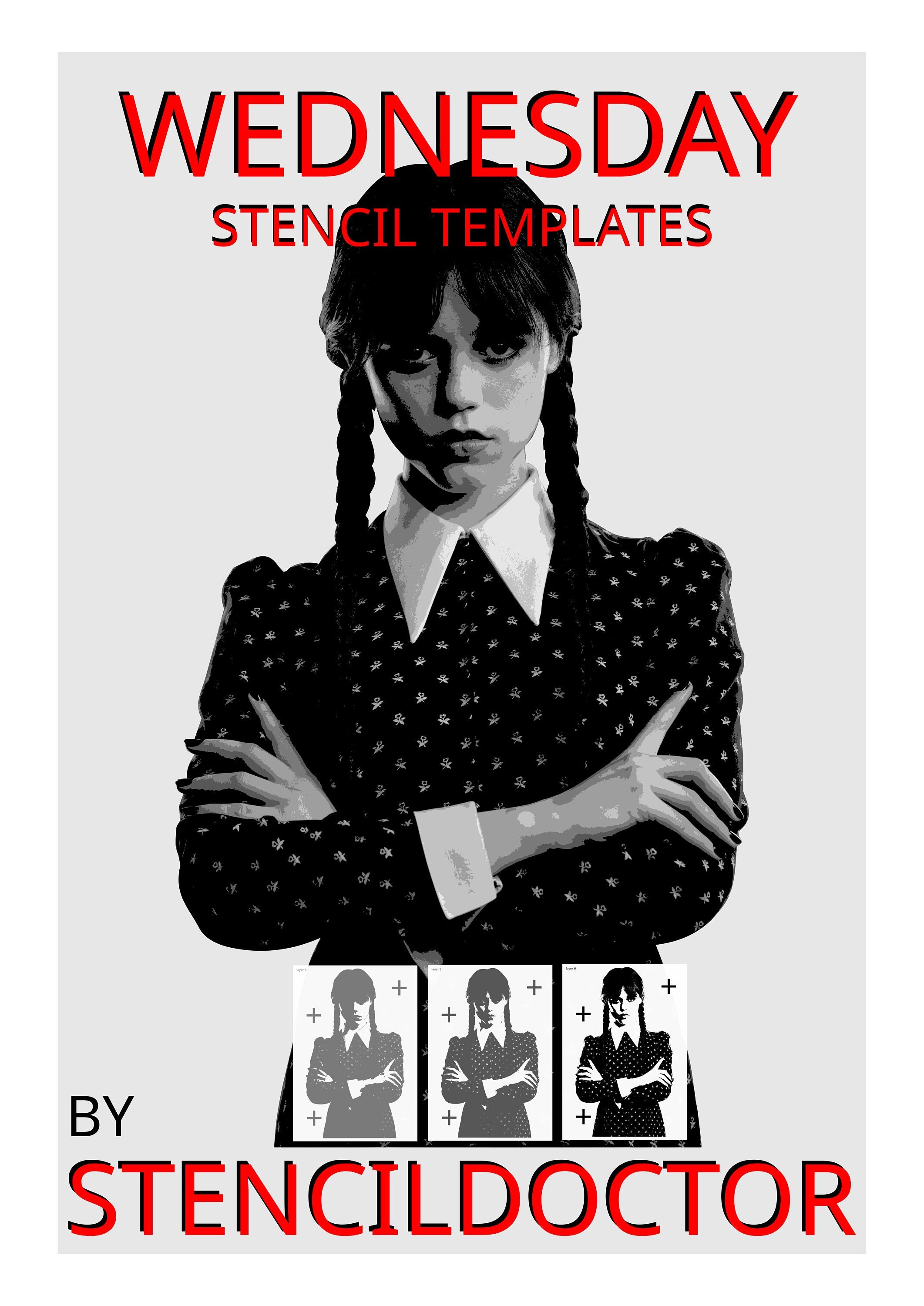 Wednesday Addams Stencil Templates Print And Cut Digital Download Arts wednesday-addams-stencil-templates-print-and-cut-digital-download-arts