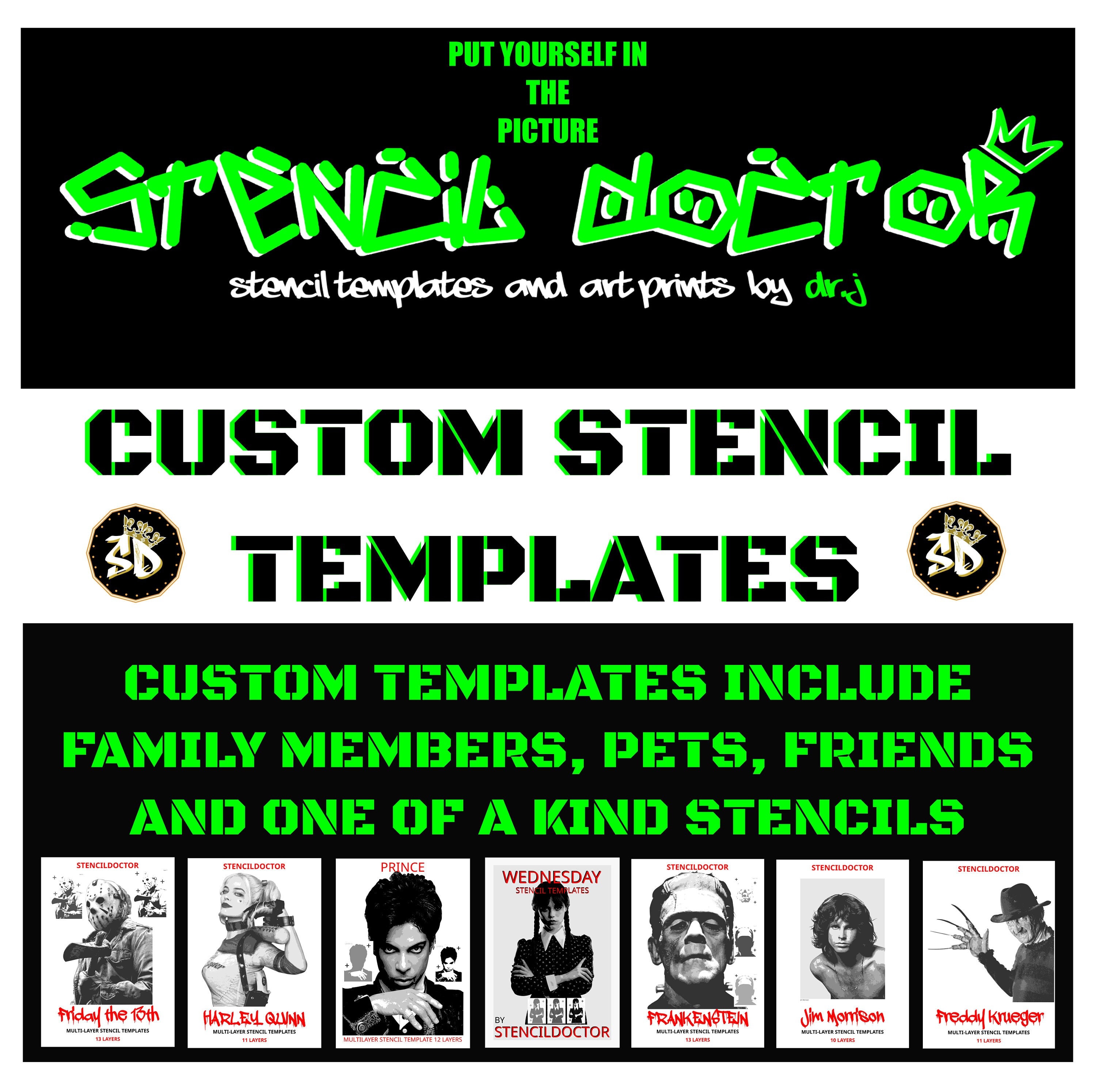 Custom Stencil Templates Put Yourself in the Picture People Pets Gifts Custom Stencil Templates Put Yourself in the Picture People Pets Gifts