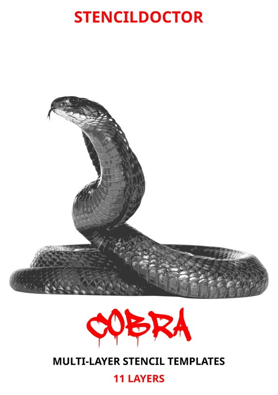 COBRA. Stencil Templates. 11 Layers. Snake Animals - Etsy