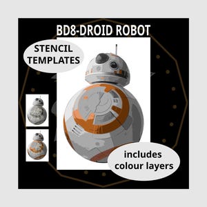 BD8-DROID. ROBOT Multilayer Schablonen Vorlagen für Kunsthandwerk, Cricut, Airbrush. Spritzlackierung