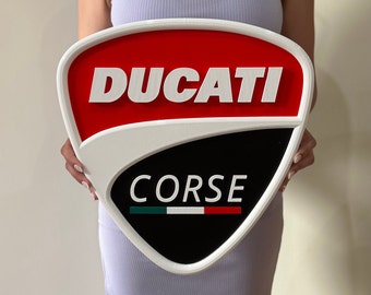 DUCATI & DUCATI CORSE embossed wall plaque