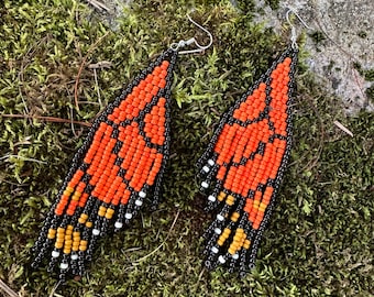 Monarch Butterfly beaded earrings