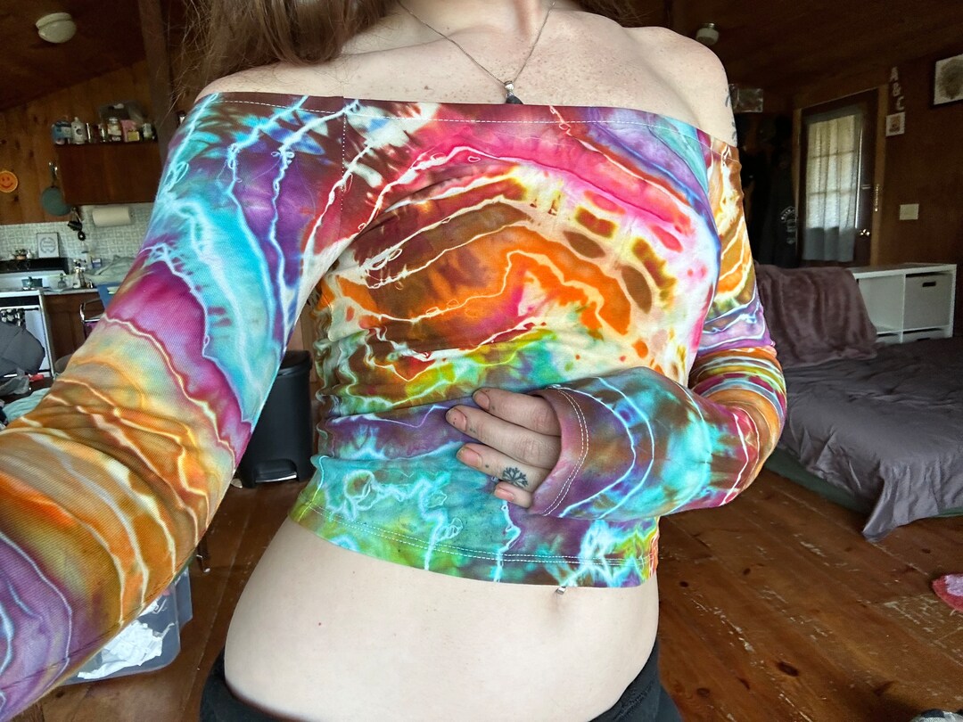 Shoulder Geode Off the Shoulder Geode Hand Dyed Long Sleeve - Etsy