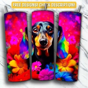 Dackel Becher wickeln PNG Design, Dackel Hund 20 oz Skinny Becher Design Sublimation, sofortiger digitaler Download