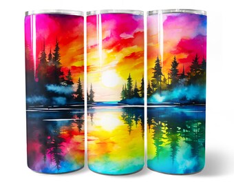 Lake Tumbler Wrap PNG Design, Lake 20 oz Skinny Tumbler Design Sublimation, Instant Download (+33 Free Designs)