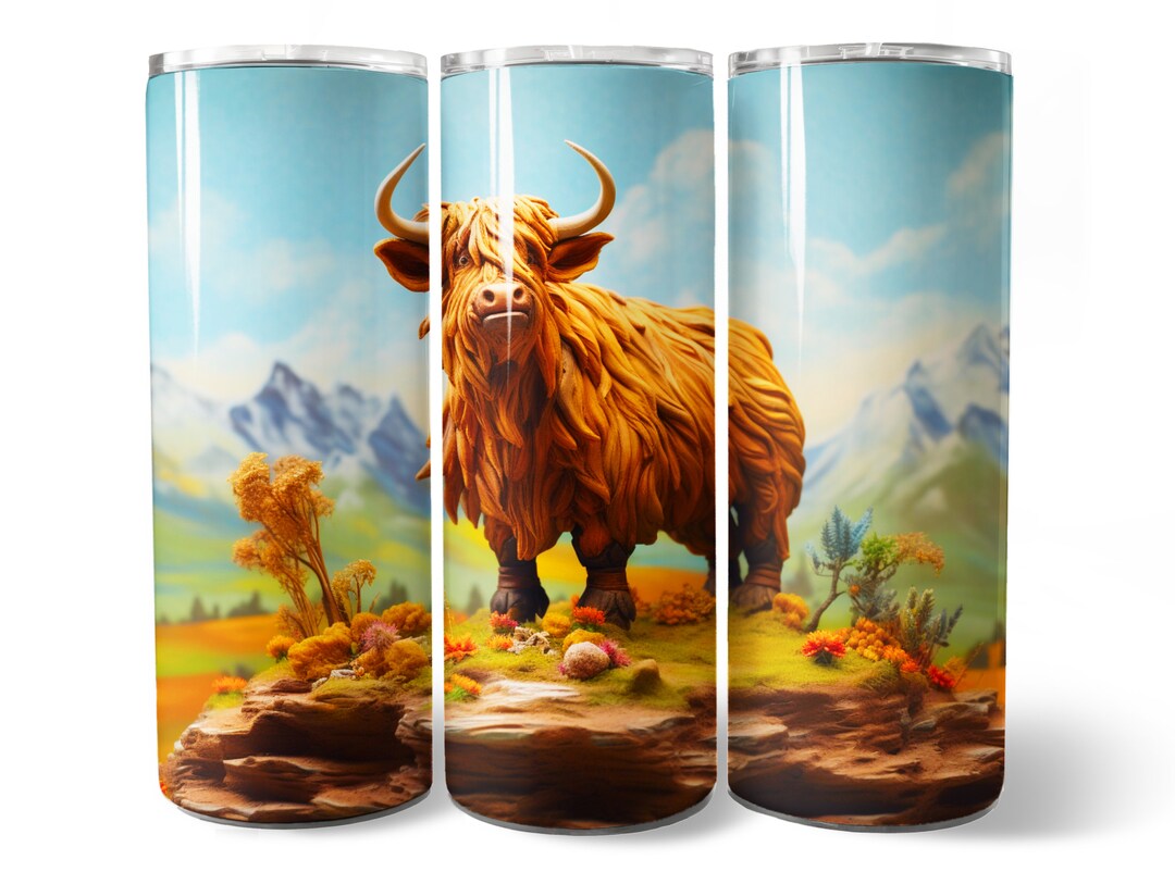 3D Highland Cow Tumbler Wrap PNG Design 3D Highland Cow - Etsy Australia