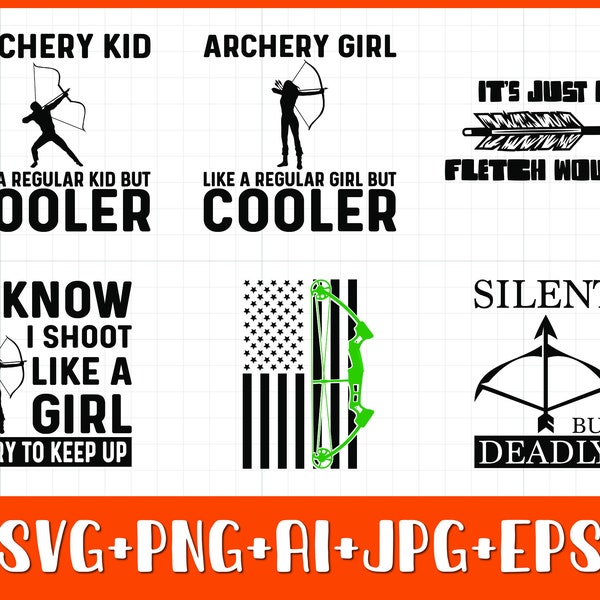 Archery Bundle SVG PNG, Archer Bundle Svg, Archery Svg, Instant Download