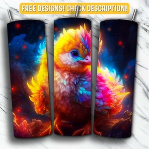 Chicken Chick Tumbler Wrap PNG Design, Chick Animal 20 oz Skinny Tumbler Design Sublimation, Instant Digital Download