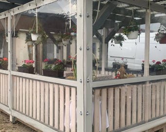 Clear PVC Gazebo Curtain 2mm Thick, Custom Size Waterproof Vinyl Side Panel for Pergola and Garden Shelter, Outdoor Weather Screen