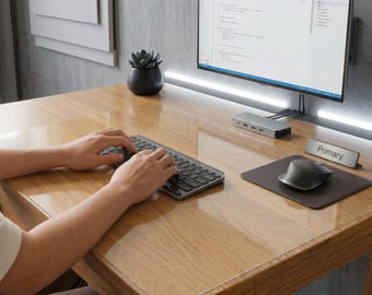 Custom Cut Desk Protector for Home Office, Clear Soft Glass Desk Mat, Scratch and Spill Proof Cover, Made to Your Measurements