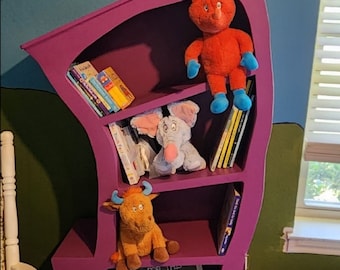 Dr Seuss Bookcase,  Handmade whimsical bookcaase.  One of a kind eclectic bookcase.  Very cool furniture