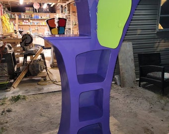 Dr seuss inspired bookshelf,  curved,stretched and pulled bookcase