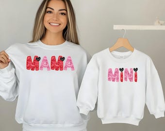 Retro Valentine's Day Mama and Mini Matching Sweatshirt