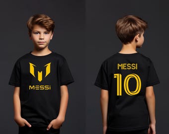 Kids Lionel Messi Shirt, Soccer Team Tee, Number 10