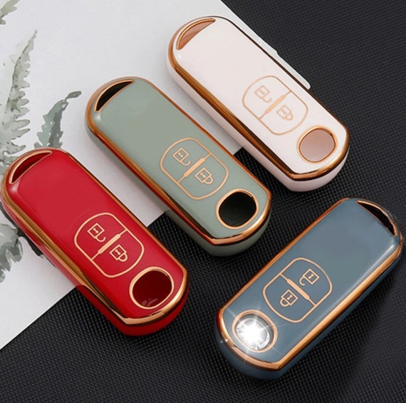 Key Cover for Mazda 2, 3, 6, CX-3, CX-5 2-button Car Key Accessories Key  Fob Cover Holder Keychain 