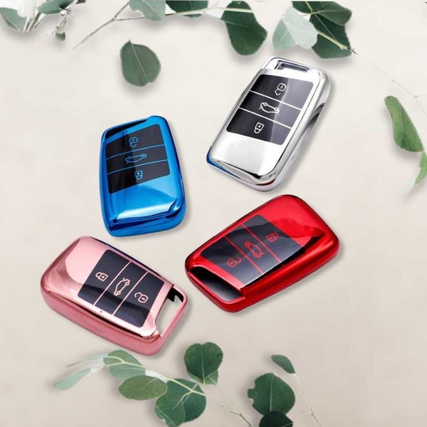 Silicone Car Key Fob Cover For VW CC Passat B6 B7 – Red, Blue, Black, Pink, Chrome, Gold By LED-Mafia