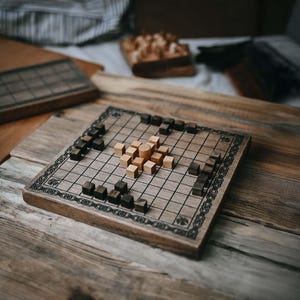 Handmade Hnefatafl Viking Board Game: Solid Beech Wood