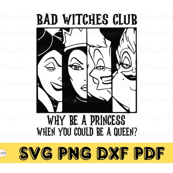 Bad Witches Club Svg, Bad Girls Svg, Perfectly Wicked Svg, Halloween svg, svg files for cricut, instant download