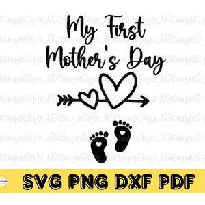 Meu primeiro dia das mães Svg, Meu primeiro dia das mães SVG, arquivos digitais, arquivo de corte do dia das mães, Svg do dia das mães, arquivo digital para Cricut, arquivo de corte