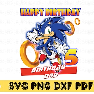 Sonic Birthday PNG: Personalized Family Design (Digital Download)