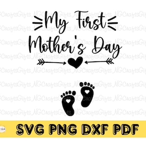 Meu primeiro dia das mães Svg, Meu primeiro dia das mães SVG, arquivos digitais, Arquivo de corte do dia das mães, Svg do dia das mães, Arquivo digital para Cricut, Arquivo de corte