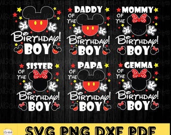 Mouse Birthday Boy Family SVG: Matching Birthday Shirts (Digital Download)