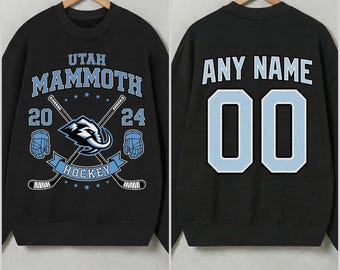 Utah Mammoth benutzerdefinierte Name & Nummer Sweatshirt, Utah Mammoth Shirt, Winnipeg Hockey-Shirt, kundenspezifisches Hockey-Shirt, Hockeynummer-Shirt