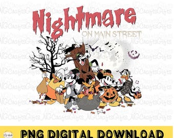Mouse Halloween Party PNG: Nightmare on Main Street (Digital Download)