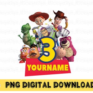 Custom name and number Toy Story PNG, Toy Story Birthday png, Buzz and Woody PNG, Toy Story birthday shirt, Toy Story Name png