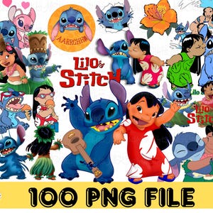 Pacote de Cliparts PNG de Lilo e Stitch, Stitch PNG, Filme Stitch PNG, Download Digital Instantâneo