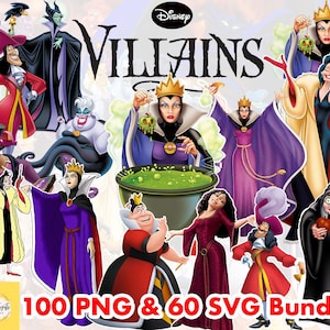 Schurken PNG Clipart-Bundle, Schurken-Svg-Bundle, Schurken Png, Maleficent Böse Königin PNG Digitaler Download Über 600 einzigartige Geschenkdesigndateien