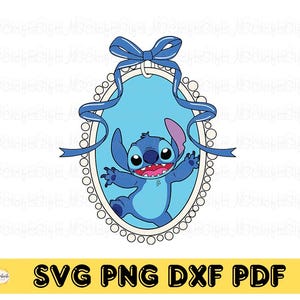 Blå Alien-tecknad PNG: Prinsessans slottsrosett (digital nedladdning)