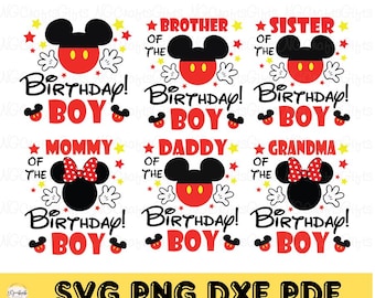 Family Birthday Boy Family Svg,  Mouse Happy Birthday Svg, Birthday Squad Png