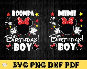 Custom Mouse Birthday Family SVG: Boy Design (Digital Download)