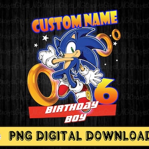 Cumpleaños de Sonic personalizado (PNG), Sonic personalizado (PNG), Cumpleaños de Sonic (PNG), Cumpleaños de niño y niña (PNG), Cumpleaños familiar personalizado (PNG)