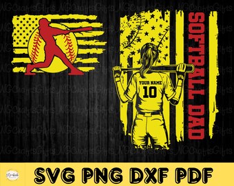 Softball Dad SVG: Custom Design, Dad Life (Digital Download)