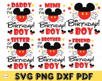 Birthday Boy Family SVG Bundle: Mouse Magical Kingdom (Digital Download)