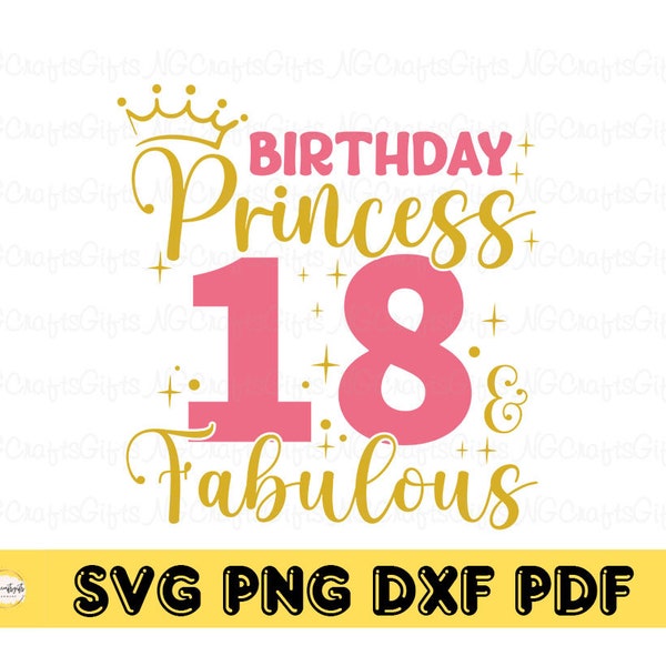 Birth day 18 And Fabulous Svg, Finally 18 SVG, 18th Birthday Svg, Sweet 18 Svg, 18th Birthday Party Svg, Instant Download