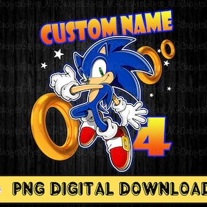 Nome personalizzato Sonic Compleanno PNG, Sonic personalizzato PNG, Compleanno Sonic PNG, Compleanno Ragazzo Ragazza PNG, Compleanno Famiglia Personalizzato PNG