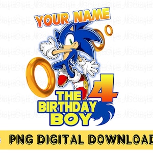 Custom Sonic Birthday Boy Png, Personalized Sonic Birthday Png , Sonic Birthday Png, Birthday Boy Png, Custom Family Birthday Png