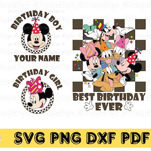 Custom Mouse & Friends Birthday Svg, Mouse Birthday Boy/Girl Svg, Birthday Family Svg, Birthday Boy Svg, Digital Downloads