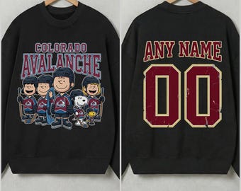 Colorado Avalanche cartoon team Sweatshirt, Colorado Avalanche shirt, Colorado Hockey shirt, Custom Hockey Shirt, Hockey Number Shirt