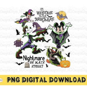 Nightmare On The Main Street png, Spooky Vibes png, Retro Halloween png, herfst png, shirtsublimatie png-ontwerp