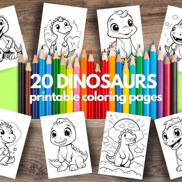 20 Dinosaurier Malvorlagen Für Kinder Kleinkinder Vorschulkinder Kleinkinder Malbuch Einfache Malseiten Dinosaurier Kindergarten