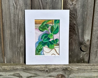 Potted Plant Artwork, Plant Still Life Study, Original Gouache Painting, Colorful Art for your Home, Plants, Plant Parents, Still Life Art