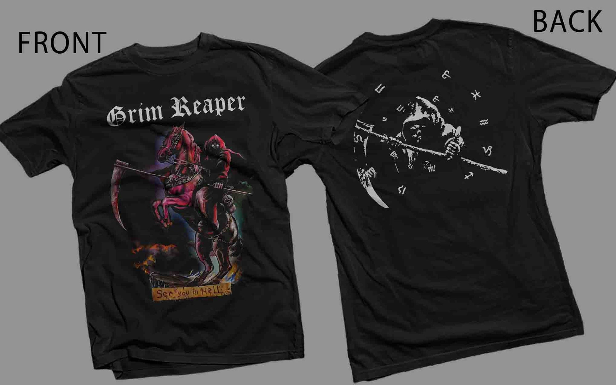 T-shirt - GRIM REAPER- See You in Hell