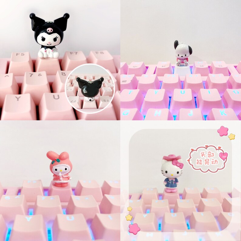 Kuromi Keycap Hello Kitty Key Caps Cute Keycaps Anime Etsy Australia