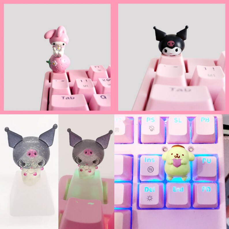 Kuromi Keycap Hello Kitty Key Caps Cute Keycaps Anime Etsy Australia