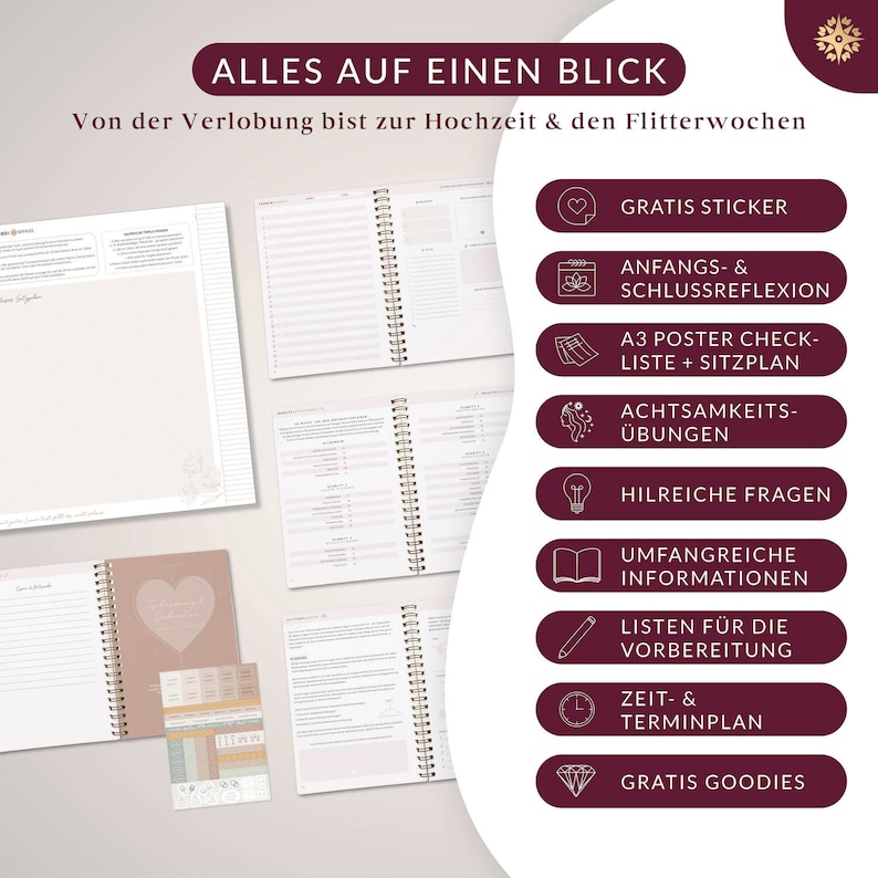 Hochzeitsplaner mit Poster Deutsch von Lebenskompass® Wedding Planner mit Terminplan, Listen und Tipps für eine perfekte Hochzeit image 10