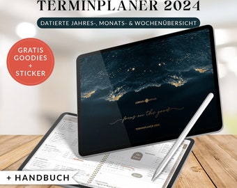 Digitaler Kalender 2024 WAVE Lebenskompass - Terminplaner Goodnotes Planer, iPad Planer, Notability Planer, Hyperlinks Deutsch